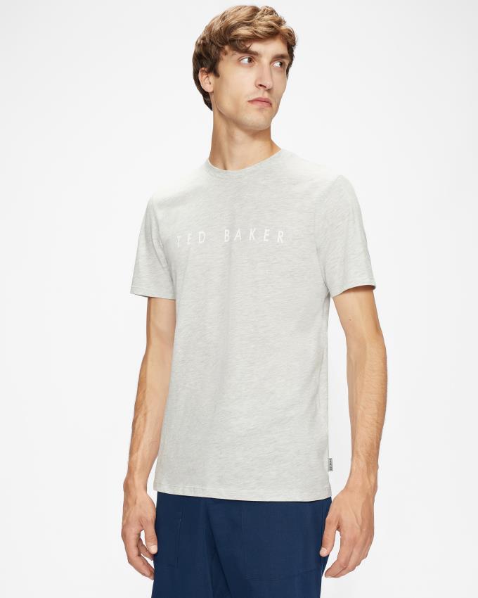 T-Shirt Ted Baker Short Sleeve Branded Grise Homme | IYO-56191000